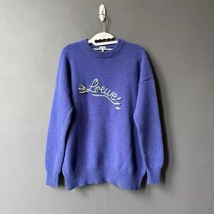 🚩steal authentic Loewe Royal Blue Knit Sweater